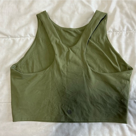 Athleta Sage Green Conscious Crop Top Sports Bra Yoga - Picture 2 of 4